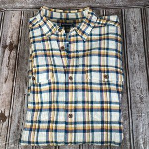 PATAGONIA Organic Cotton Men's L Long Sleeve Button Down Plaid Shirt Top